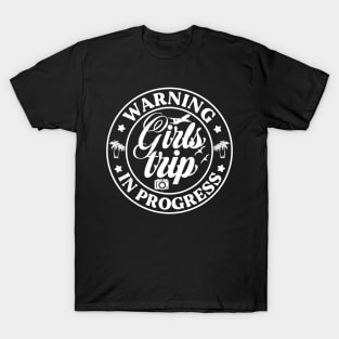 Warning Girls Trip In Progress 2024 Tie Dye T-Shirt